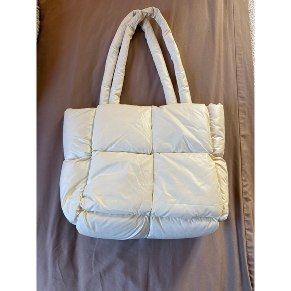 Unbranded Handbags - Women's Cream Puffer Tote Bag One Size